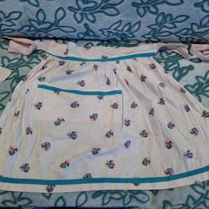 Mid Century 1950s Cotton Rooster Cocktail Apron